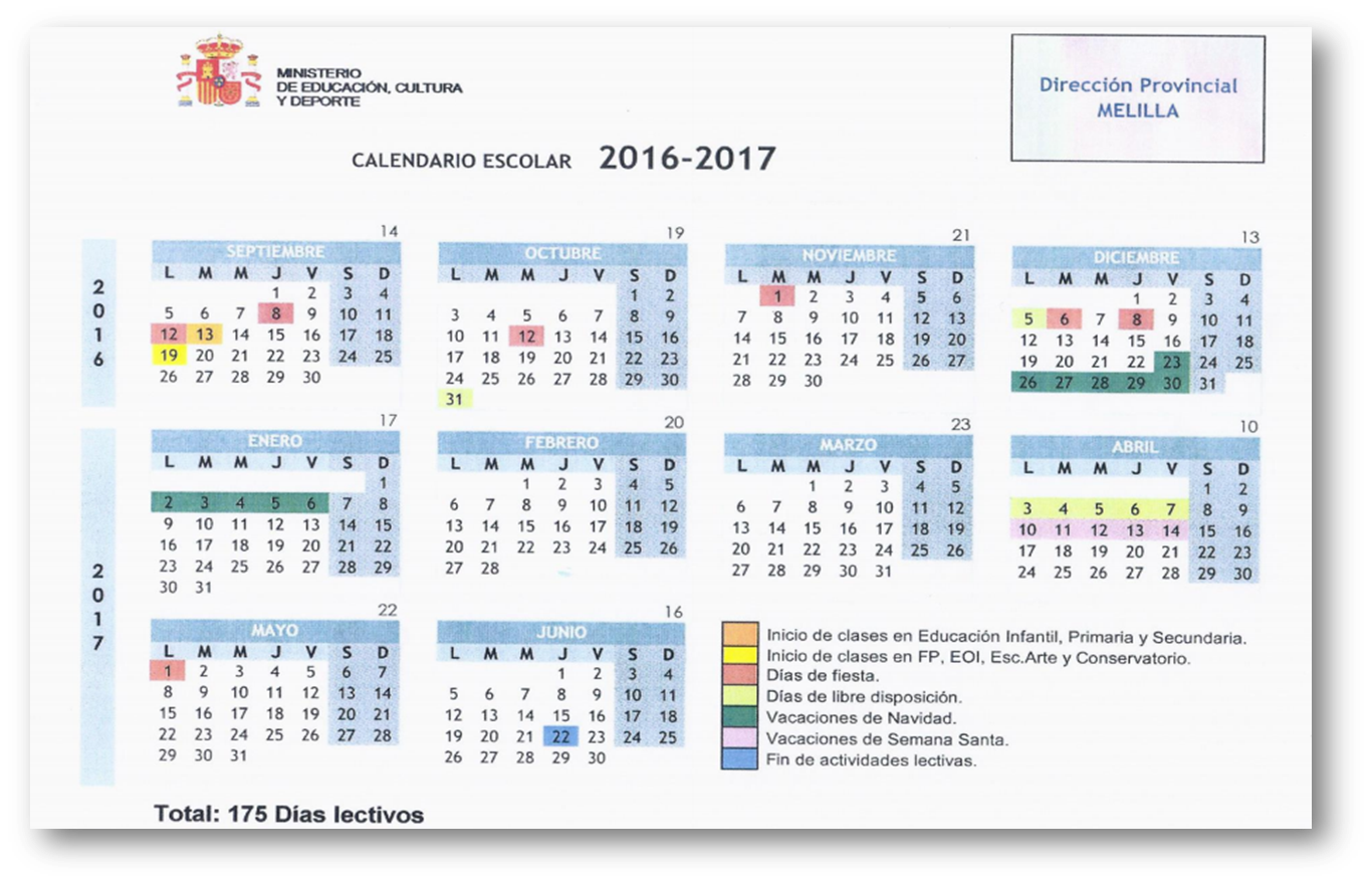 Calendario Escolar 2016/17